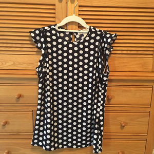 Michael Kors Navy/White polka dot blouse